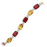 10kt. Yellow Gold, Garnet & Citrine Fashion Bracelet