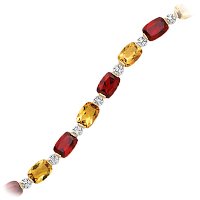 10kt. Yellow Gold, Garnet and Citrine Fashion Bracelet by Fred Meyer Jewelers