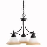 Kichler Lighting 1844DBK 3 Light Pomeroy DownLight Chandelier, Distressed Black