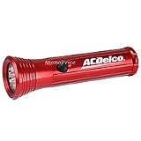 Brand New ACDelco 1 Watt Aluminum LED 3-AAA Flashlight w/ Black Holster and AAA Battery 3-Pack - Red