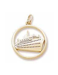 Rembrandt Charms, Cruise Ship Charm in Solid Sterling Silver or Gold, Engravable