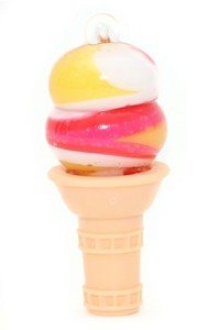 Lotta Luv~ice Cream Lip Gloss Necklace Vanilla Sprinkles Flavor Cone Shaped