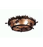 20 Inch W Acorn & Oak Leaf Flushmount Ceiling Fixture