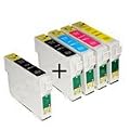 1 Ensemble de 5 Haute Capacit� 19ML 100% Compatible cartouches (2 noir) d'encre pour EPSON Stylus D78 D92 D120 DX4000 DX4050 DX4400 DX4450 DX5000 DX5050 DX6000 DX6050 DX7000F DX7400 DX7450 DX8400 DX8450 DX9400F S20 S21 SX100 SX105 SX110 SX115 SX200 SX205 SX209 SX210 SX215 SX218 SX400 SX405 SX410 SX415 SX510W SX515W SX600FW SX605 SX610FW BX300F OFFICE B40W BX300F BX300FW BX310FN BX600FW BX610FW Compatibles TO711 TO712 TO713 TO714 TO715 T0711 T0711H T0712 T0713 T0714 T0715 TO891 TO892 TO893 TO894