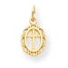 14k Cross in Oval Necklace