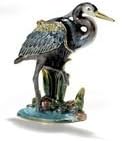 Nature Keepsake Box, Trinket Box, Painted, Blue Heron. Gemstone Decoration. Magnetic Closure. 2.5" X 3.5". Comes in Gift Box.