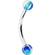 Blue Green Multi Color Marble Eyebrow Ring