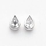 Sterling Silver Teardrop CZ (Cubic Zirconia) Earrings