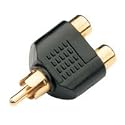 Single Male RCA Phono to Double Female RCA Phono Splitter