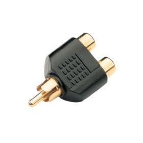 GOLD 1 to 2 RCA PHONO AV AUDIO VIDEO Y SPLITTER ADAPTER