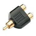 GOLD 1 to 2 RCA PHONO AV AUDIO VIDEO Y SPLITTER ADAPTER
