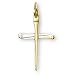 24K Gold over Sterling Silver Two Tone Cross with 18-inch Chain
