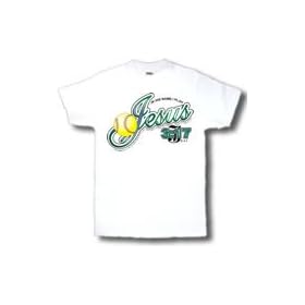 Jesus Softball (In His Name I Play) Adult T-Shirt