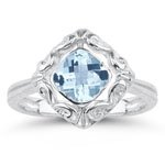 0.92 Cts Aquamarine Solitaire Ring in Silver