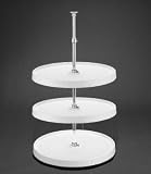 16 Diameter Full Circle Lazy Susan Polymer 3 Shelf Set White
