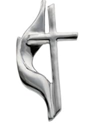Sterling Silver-Methodist Cross Lapel Pin by US Gems