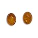 6x8.5mm Oval Amber Stud Earrings