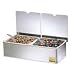 San Jamar B4061INL Stainless Steel Condiment Center with Individual Notched Lid, 6" Width x 3-1/2" Height x 5-3/4" Depth