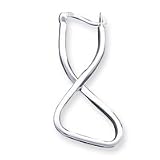 Sterling Silver Twisted Oval Hoop Earrings
