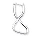 Sterling Silver Twisted Oval Hoop Earrings