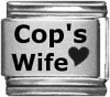 Clearly Charming Heart Cop's Wife Laser Italian Charm