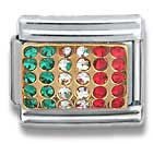 Clearly Charming Gold & CZ Italy Flag Swarvorski Crystal Charm