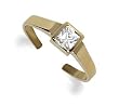 10 KT Gold Toering Princess Cut Simulated cz Toe Ring