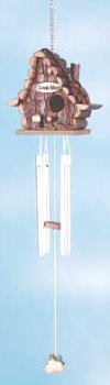 Wood Love Nest Birdhouse Wind Chime