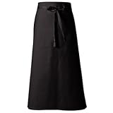 Long Four Way Waist Apron. Colour: Black.