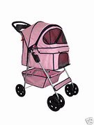 Classic Pink 4 Wheel Pet Stroller