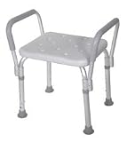 Drive Medical 12440-1 Bath Bench with Padded Arms, White
