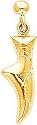 14K Gold Ballet Slipper Dangle Stud Earrings Jewelry