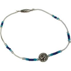 Gem Sports Seed Bead Illusion Volleyball Anklet