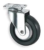 Industrial Grade 1UHV7 Swivel Caster, 3 In, 100 Lb, Rubber