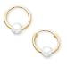 14K Yellow Gold Children's Small Hoop Pearl Earrings (Pair)