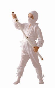 White Ninja Master Child Costume By RG Child Medium (8-10)