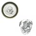 Bull Mastiff 6' Green Plate, Porcelain by Rosalinde (6' diameter)