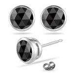 21STUsP4S3L. SL160  5.00 Cts Black Diamond Stud Earrings in Platinum