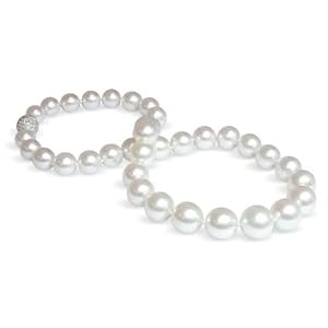 11 x 15mm white Australian south sea cultured pearl necklace 18