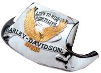 Chrome w/ Gold Eagle-Front Fender Tips-Live To Ride