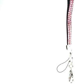 PINK Rhinestone Keychain Wristlet Badge Id Holder