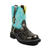 Ariat Ladies 8 'Fatbaby Saddle Brights' Western Boots - Black by Ariat