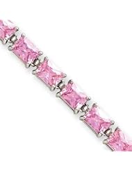 Sterling Silver Pink CZ Bracelet