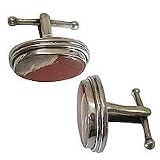 Sterling Silver Cufflinks Pair Gemstone Men Gift Sets Indian Style