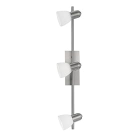 Eglo 86215A Ares-1, Nickel Frosted, 3-Light Opal Track Light Fixture by Eglo