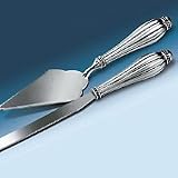 FLUTE CAKE KNIFE/SERVER - FLUTES SILVER PLATED CAKE KNIFE/SERVER SET - cake server set
