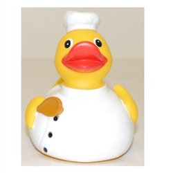 Assurance Waddlers Rubber Duck Family-Rubber Duck Master Chef that floats upright-toy bathtub rubber ducky birthday, party gift-all departments cooking lovers deluxe gift
