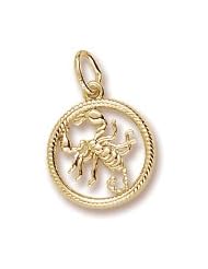 Rembrandt Charms, Scorpio Charm in Solid Sterling Silver or Gold