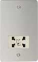 XFCSS - Varilight - Ultra Flat Plate - Polished Chrome - Dual  Volatage Shaver Socket - White Insert