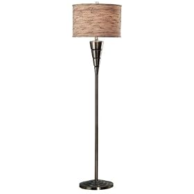 Accolade Antique Brass Floor Lamp With Tan Shade by 